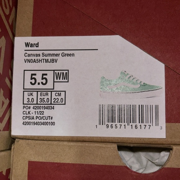 BRAND NEW Vans Ward Summer green low top shoe - Picture 5 of 5